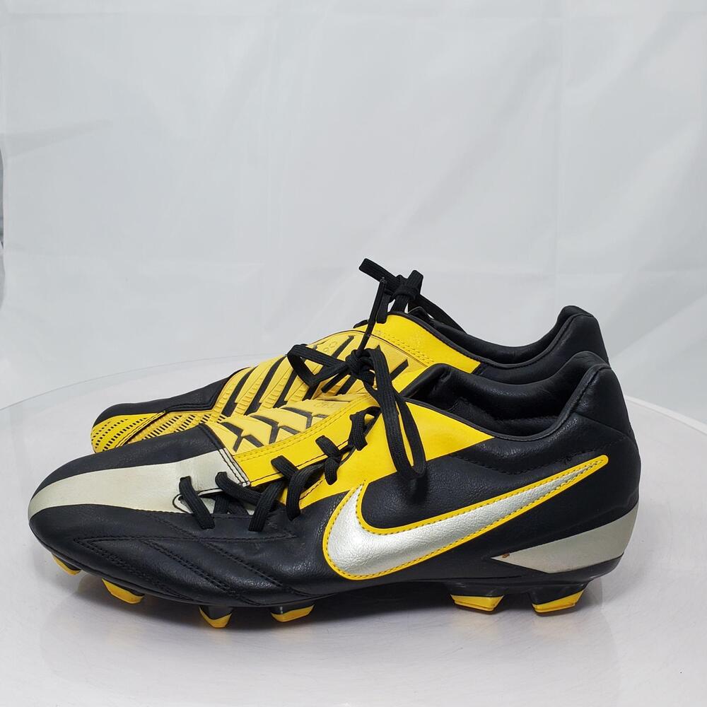 Nike Total 90 Laser III FG Shoes Men 9 Black Yellow Firm Ground Soccer Cleats